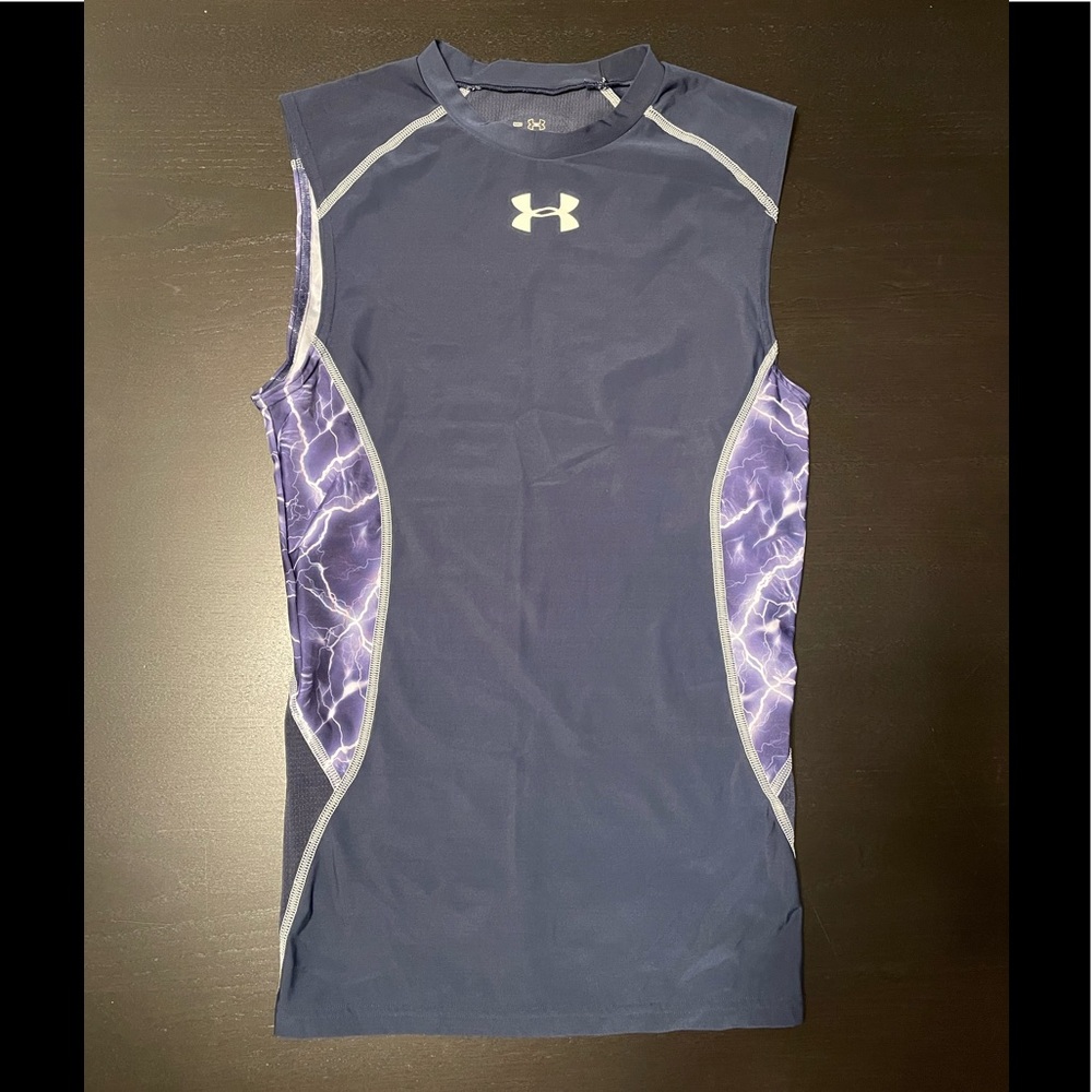 Under Armour, Men’s Heat Gear, Blue, Medium.